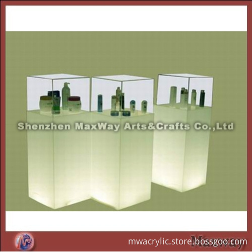 Square column Acrylic Cosmetic/Makeup Display Shelf